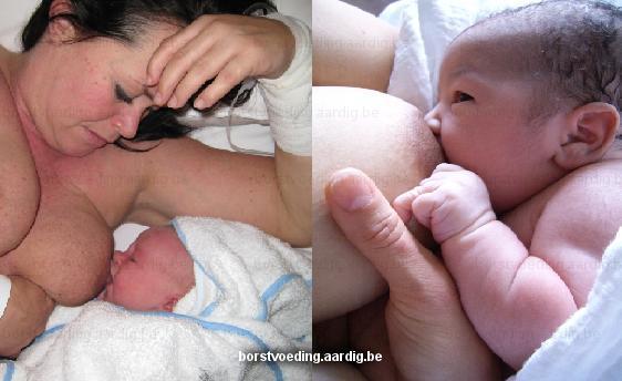 Borstvoeding: borst ondersteunen bij pasgeborene